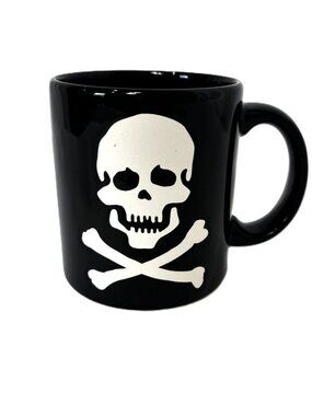 Waechtersbach Germany Black Ceramic 12 Oz Skull Bones Coffee Tea Mug